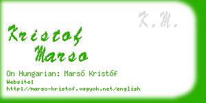 kristof marso business card