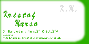 kristof marso business card